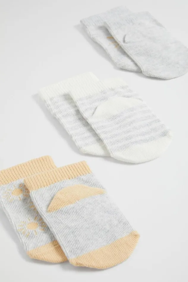 Seed Heritage Socks Sun Sock 3 Pack Grey Marle 8211 Baby