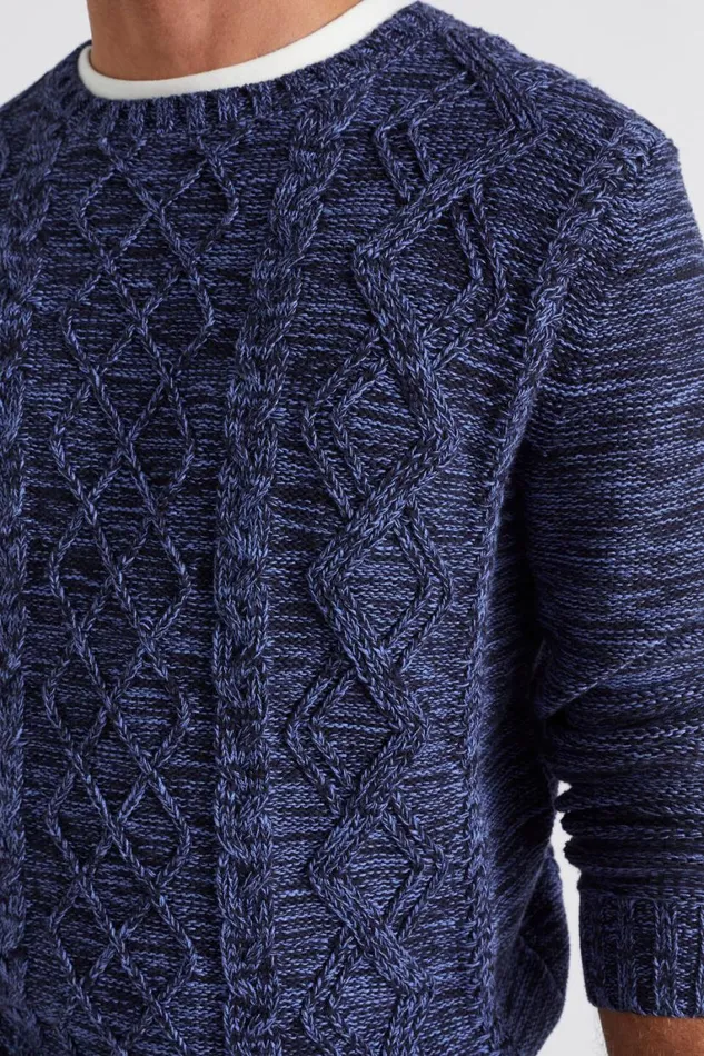 Seed Heritage TShirts and Sweaters Cable Knit Sweater Midnight Blue 8211 Man