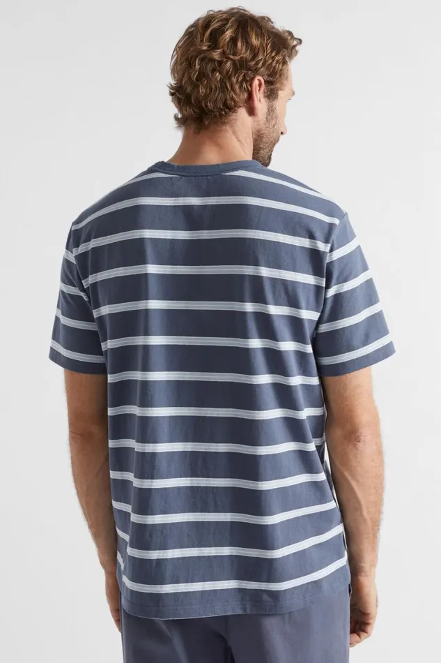 Seed Heritage TShirts and Sweaters Classic Stripe Tee Steel Blue Stripe 8211 Man