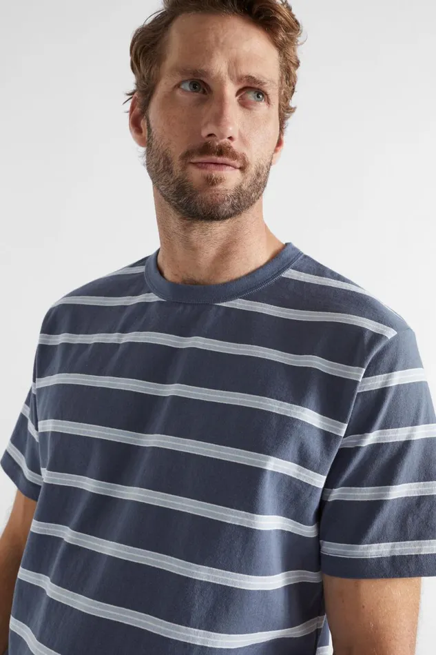 Seed Heritage TShirts and Sweaters Classic Stripe Tee Steel Blue Stripe 8211 Man