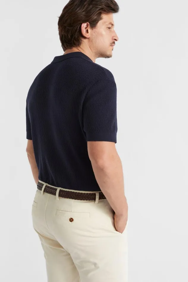 Seed Heritage TShirts and Sweaters Knitted Trophy Polo Midnight Blue 8211 Man