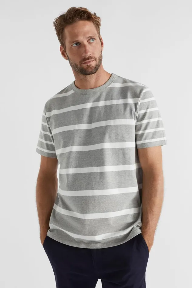 Seed Heritage TShirts and Sweaters Mixed Stripe Tee Grey Marle Stripe 8211 Man Seed Heritage TShirts and Sweaters Mixed Stripe Tee Grey Marle Stripe 8211 Man