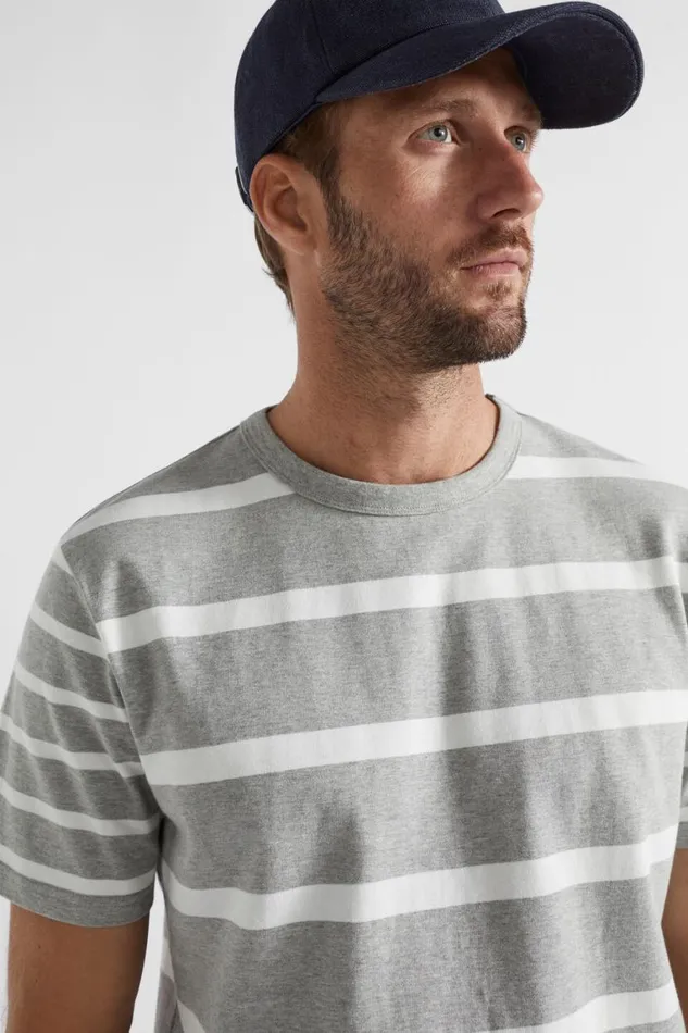 Seed Heritage TShirts and Sweaters Mixed Stripe Tee Grey Marle Stripe 8211 Man