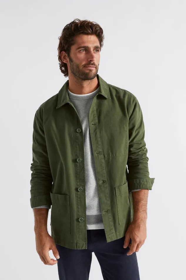 Seed Heritage TShirts and Sweaters Utility Overshirt Dark Khaki 8211 Man