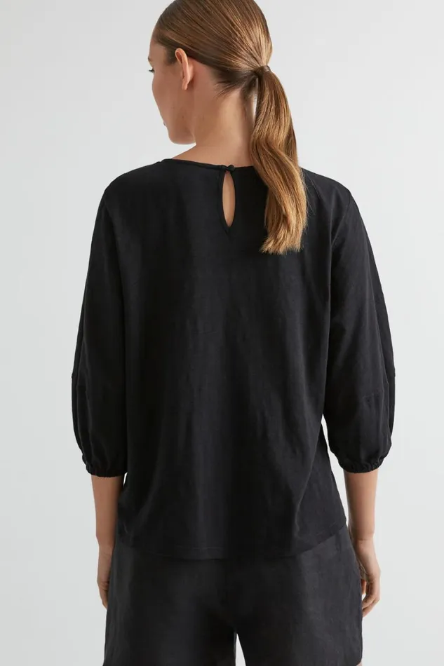 Seed Heritage TShirts and Tops Balloon Sleeve Slub Top Black 8211 Woman