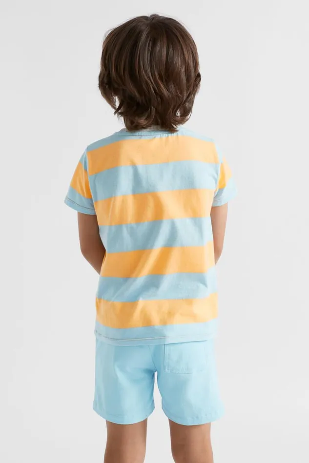 Seed Heritage TShirts and Tops Block Stripe Tee Ocean Blue 8211 Boy