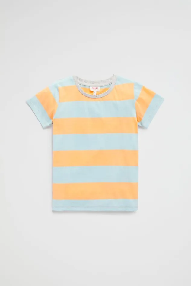Seed Heritage TShirts and Tops Block Stripe Tee Ocean Blue 8211 Boy