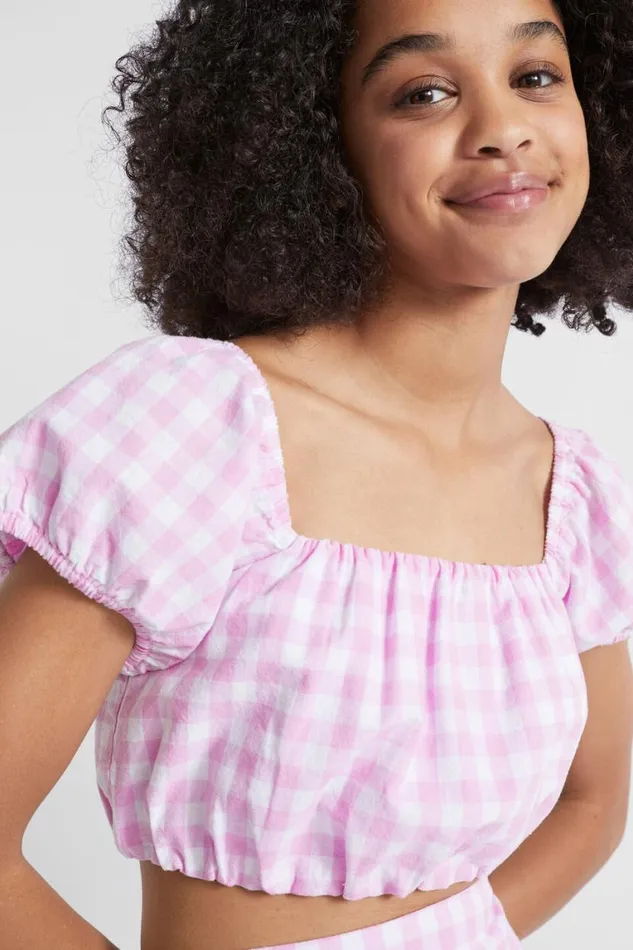 Seed Heritage TShirts and Tops Check Top Soft Orchid 8211 Teen Girl