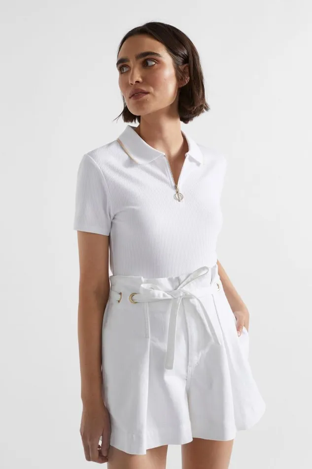 Seed Heritage TShirts and Tops Collared Zip Thru Top Whisper White 8211 Woman Seed Heritage TShirts and Tops Collared Zip Thru Top Whisper White 8211 Woman