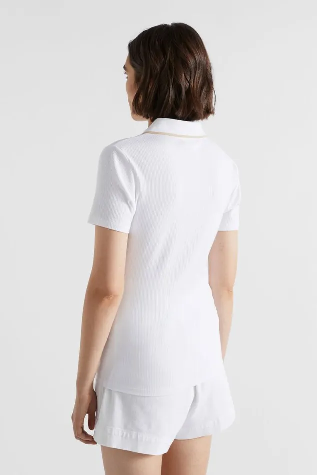 Seed Heritage TShirts and Tops Collared Zip Thru Top Whisper White 8211 Woman
