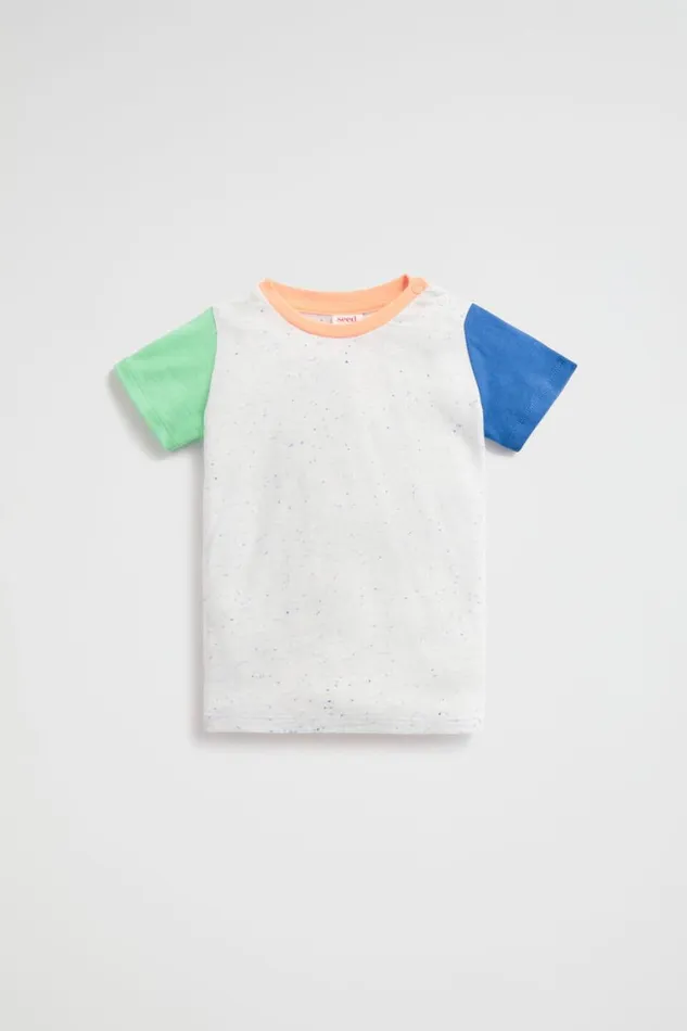 Seed Heritage TShirts and Tops Colourblock Tee Marine Speckle 8211 Baby