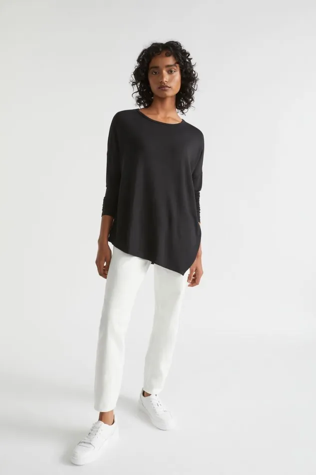 Seed Heritage TShirts and Tops Core Asymmetrical Top Black 8211 Woman