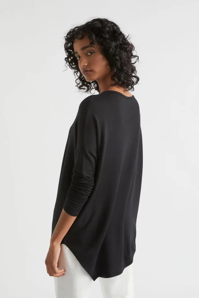 Seed Heritage TShirts and Tops Core Asymmetrical Top Black 8211 Woman