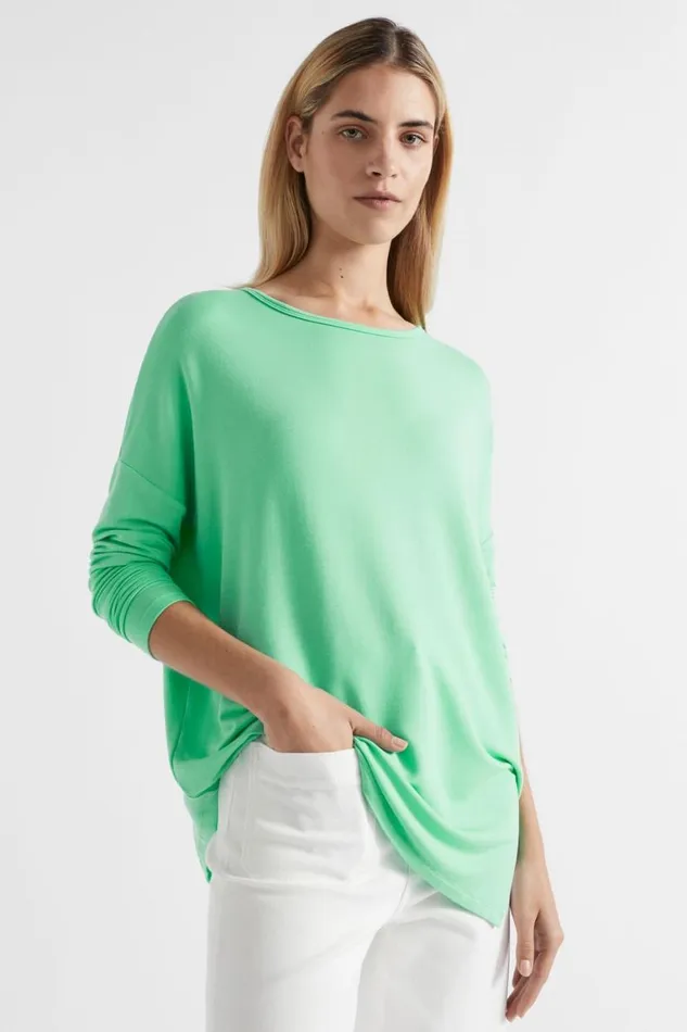 Seed Heritage TShirts and Tops Core Asymmetrical Top Key Lime 8211 Woman