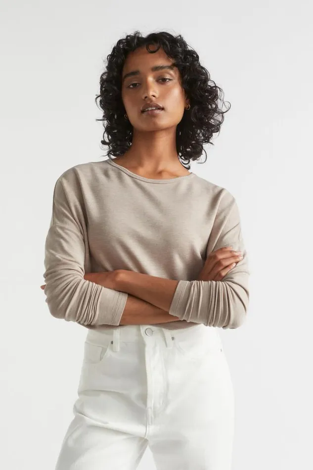 Seed Heritage TShirts and Tops Core Asymmetrical Top Light Storm Marle 8211 Woman Seed Heritage TShirts and Tops Core Asymmetrical Top Light Storm Marle 8211 Woman