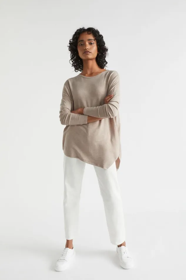 Seed Heritage TShirts and Tops Core Asymmetrical Top Light Storm Marle 8211 Woman