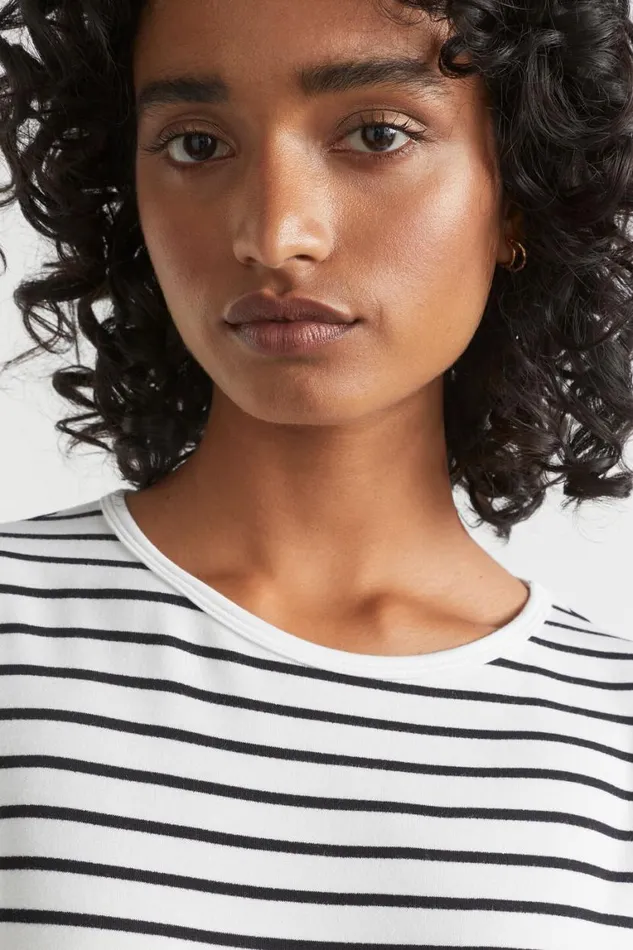 Seed Heritage TShirts and Tops Core Asymmetrical Top Mono Stripe 8211 Woman