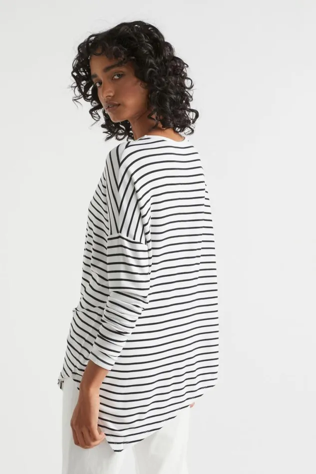 Seed Heritage TShirts and Tops Core Asymmetrical Top Mono Stripe 8211 Woman