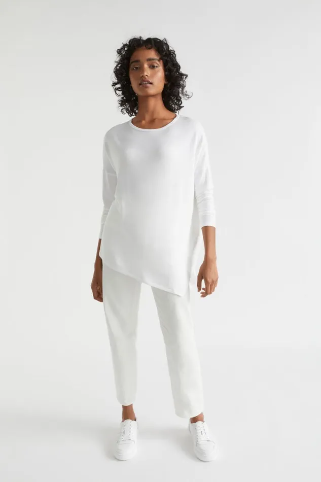 Seed Heritage TShirts and Tops Core Asymmetrical Top Whisper White 8211 Woman