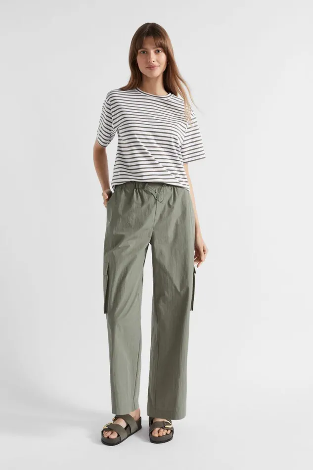 Seed Heritage TShirts and Tops Core Boyfriend Tee Smokey Olive Stripe 8211 Woman
