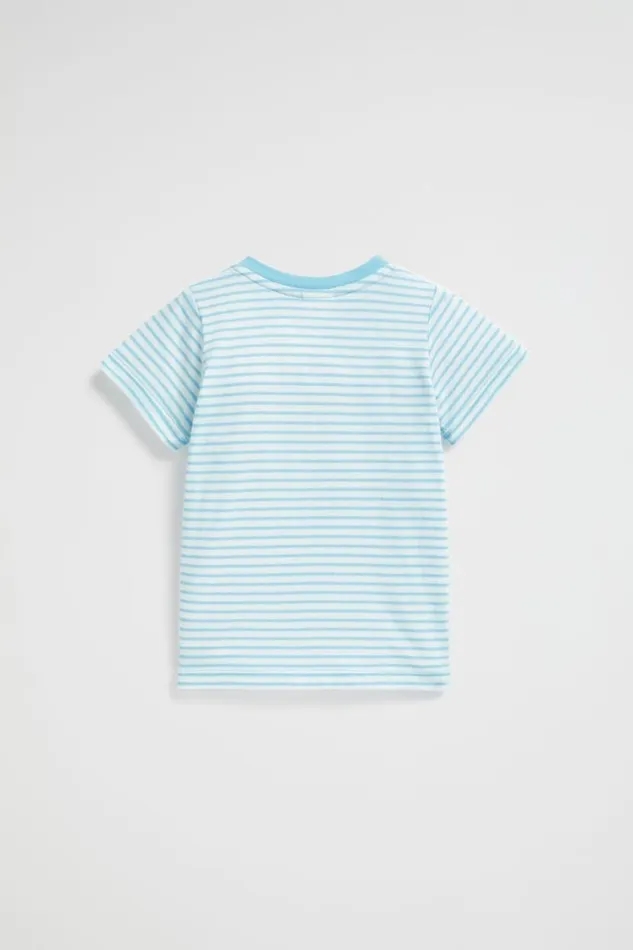 Seed Heritage TShirts and Tops Core Logo Tee Ocean Blue Stripe 8211 Baby