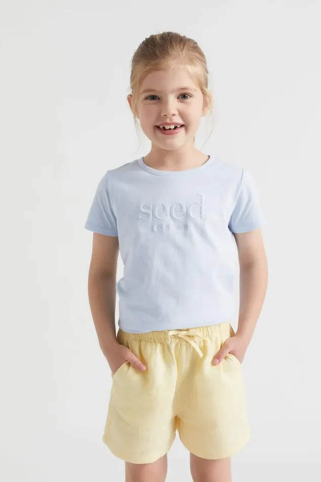 Seed Heritage TShirts and Tops Core Logo Tee Powder Blue 8211 Girl