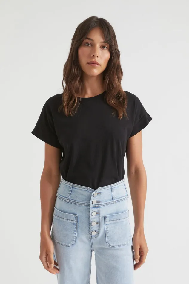 Seed Heritage TShirts and Tops Core Longline Tee Black 8211 Woman