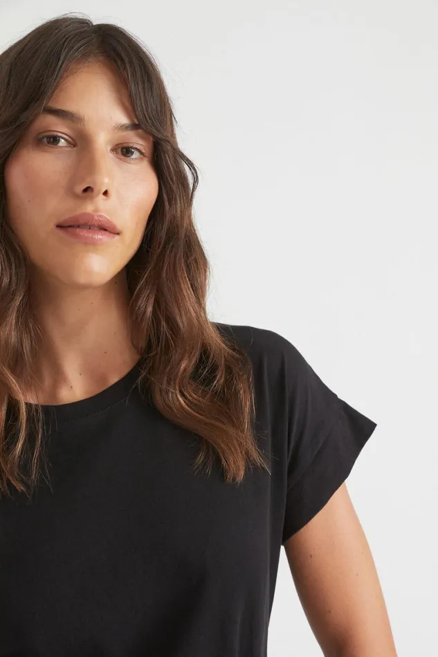 Seed Heritage TShirts and Tops Core Longline Tee Black 8211 Woman