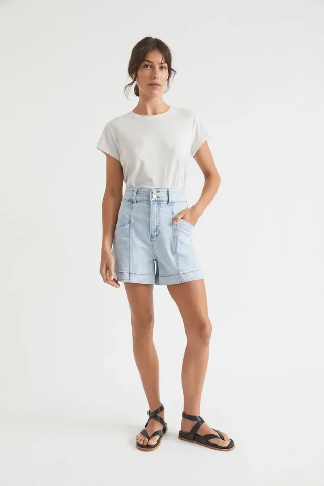Seed Heritage TShirts and Tops Core Neat Tee Light Grey Marle 8211 Woman