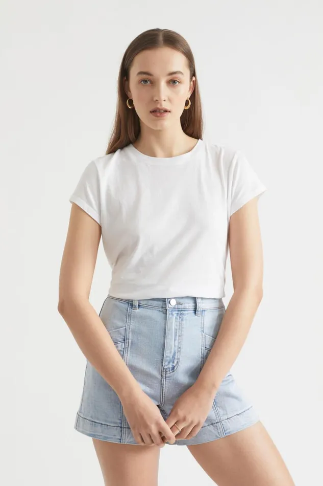 Seed Heritage TShirts and Tops Core Neat Tee Whisper White 8211 Woman