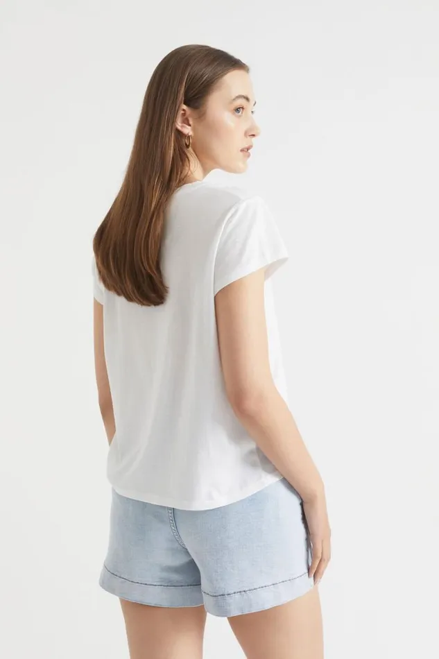 Seed Heritage TShirts and Tops Core Neat Tee Whisper White 8211 Woman