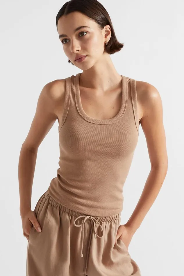Seed Heritage TShirts and Tops Core Rib Singlet Barley 8211 Woman