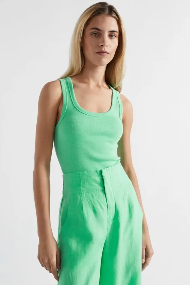 Seed Heritage TShirts and Tops Core Rib Singlet Key Lime 8211 Woman