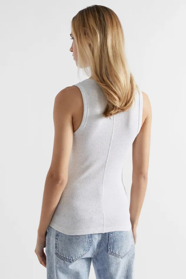 Seed Heritage TShirts and Tops Core Rib Singlet Light Grey Marle 8211 Woman