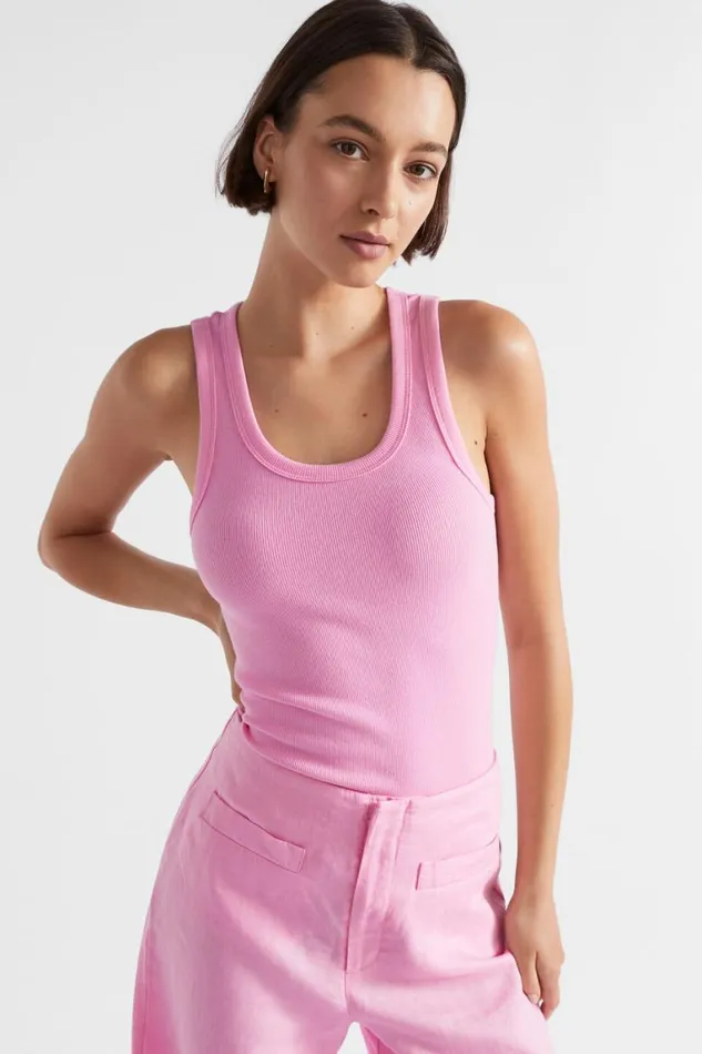 Seed Heritage TShirts and Tops Core Rib Singlet Pink Gin 8211 Woman