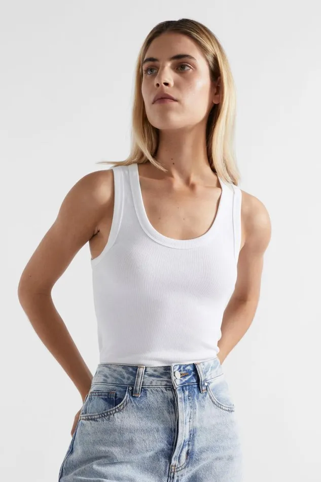 Seed Heritage TShirts and Tops Core Rib Singlet Whisper White 8211 Woman