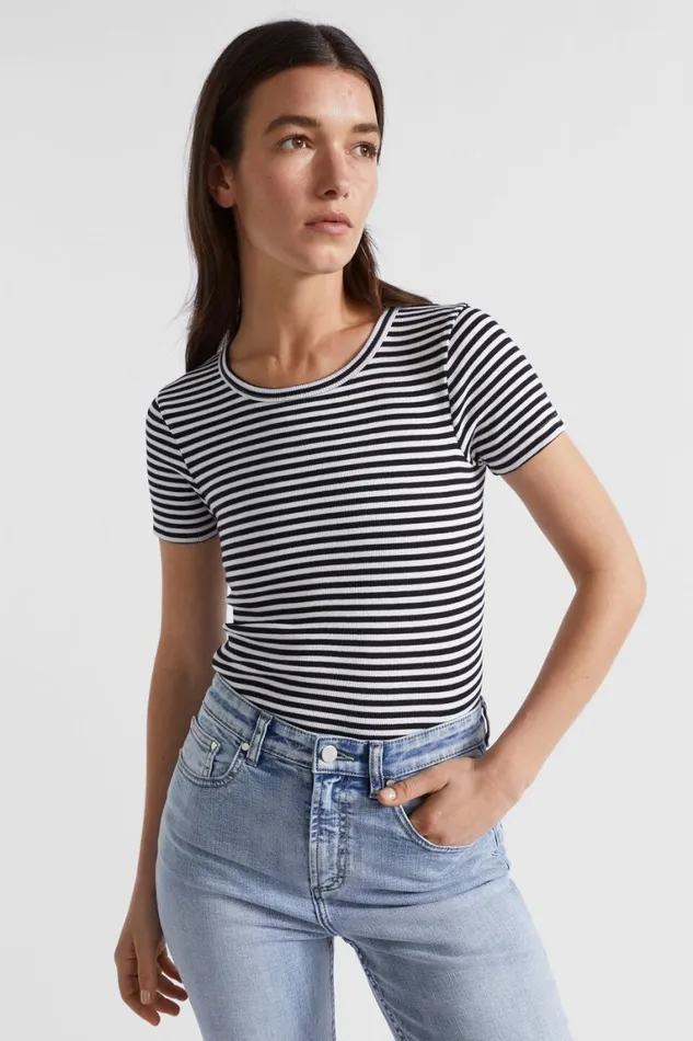 Seed Heritage TShirts and Tops Core Rib Tee Mono Stripe 8211 Woman