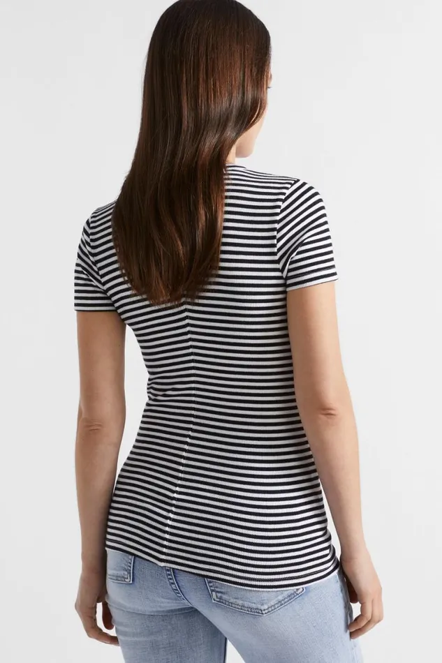 Seed Heritage TShirts and Tops Core Rib Tee Mono Stripe 8211 Woman