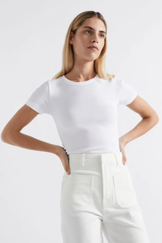 Seed Heritage TShirts and Tops Core Rib Tee Whisper White 8211 Woman