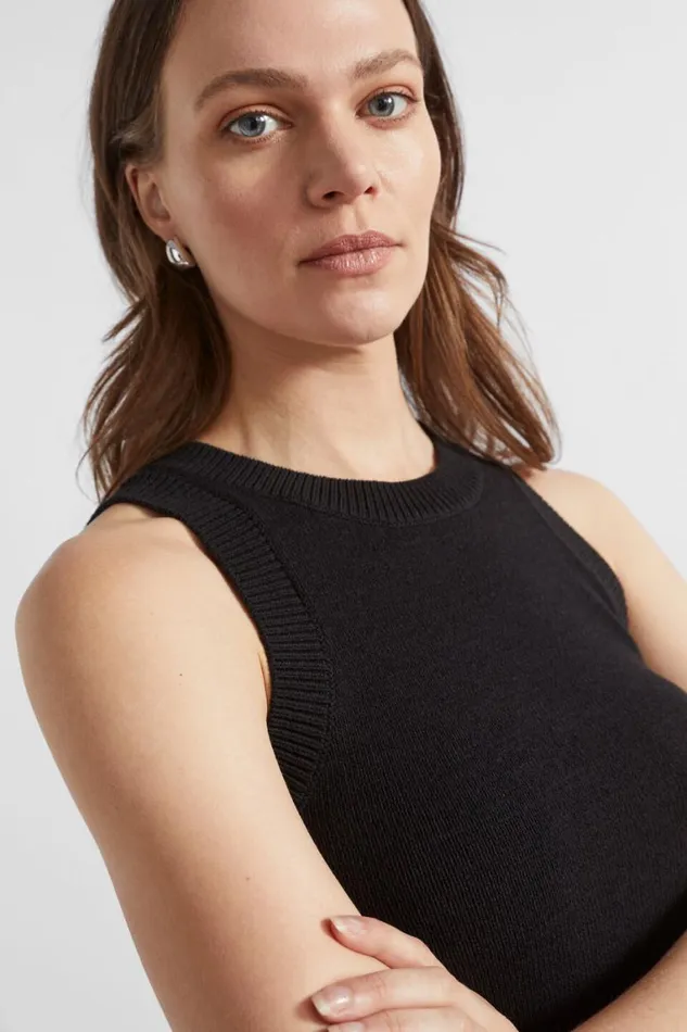 Seed Heritage TShirts and Tops Cotton Knit Top Black 8211 Woman