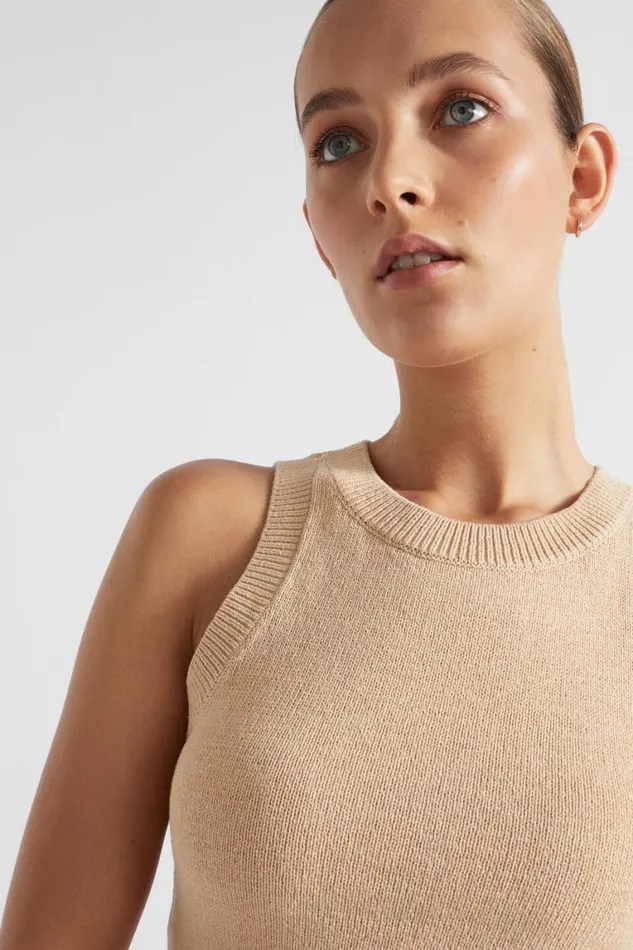 Seed Heritage TShirts and Tops Cotton Knit Top Soft Wheat 8211 Woman