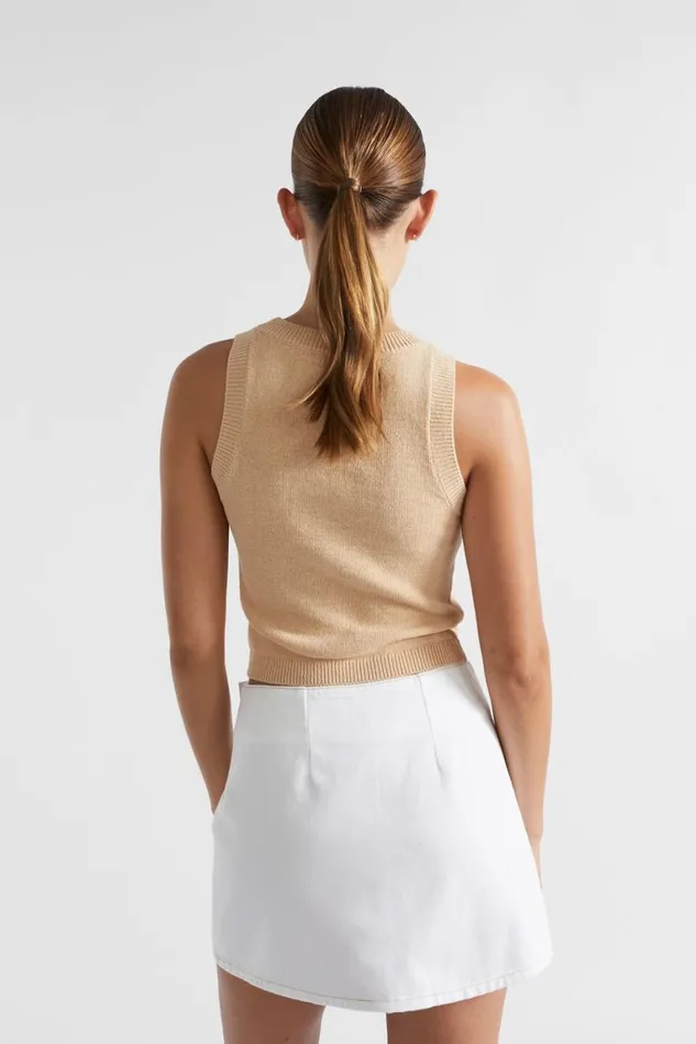 Seed Heritage TShirts and Tops Cotton Knit Top Soft Wheat 8211 Woman