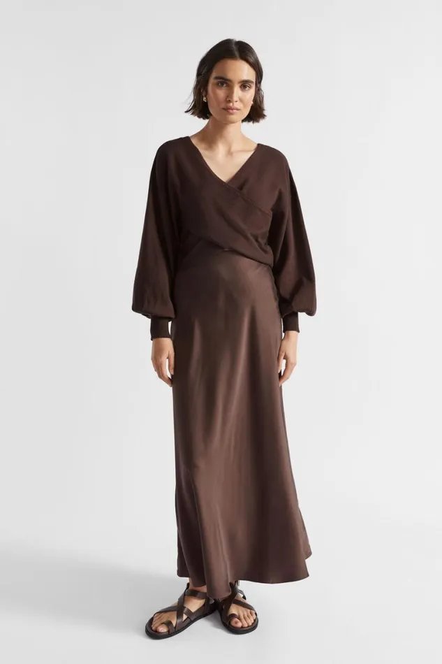 Seed Heritage TShirts and Tops Cotton Wrap Front Knit Deep Raisin 8211 Woman