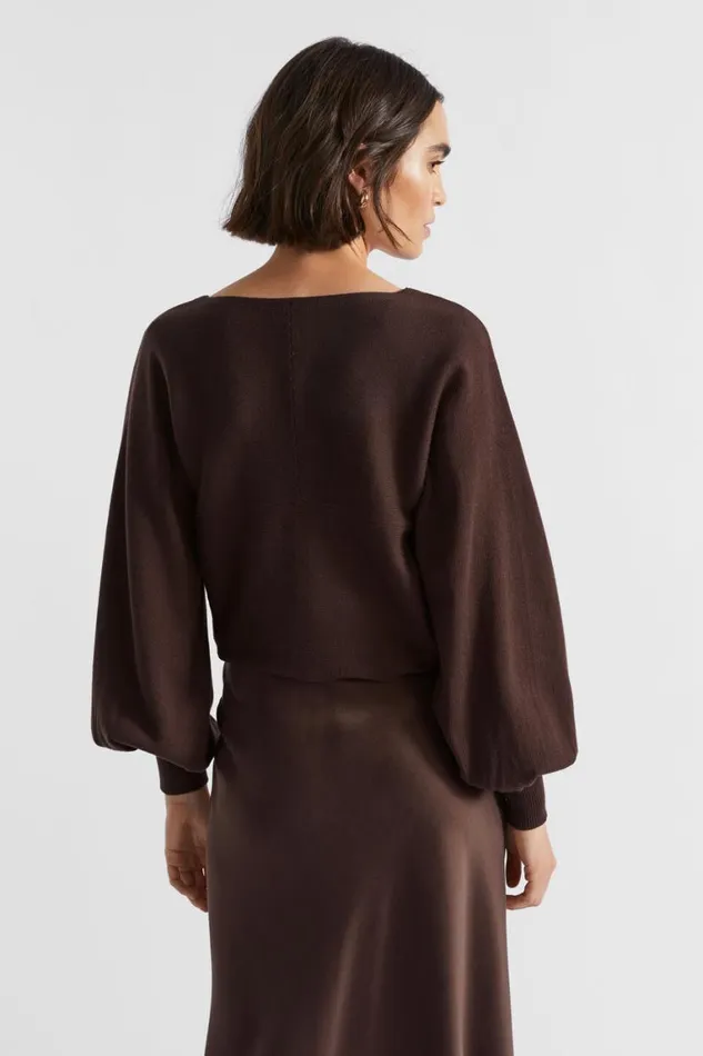 Seed Heritage TShirts and Tops Cotton Wrap Front Knit Deep Raisin 8211 Woman