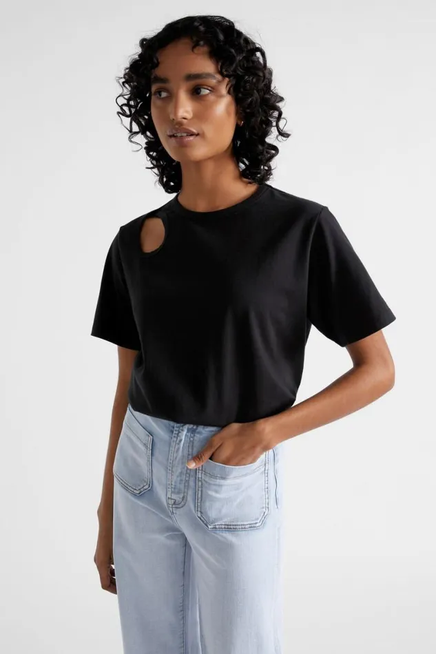 Seed Heritage TShirts and Tops Cut Out Boxy Tee Black 8211 Woman