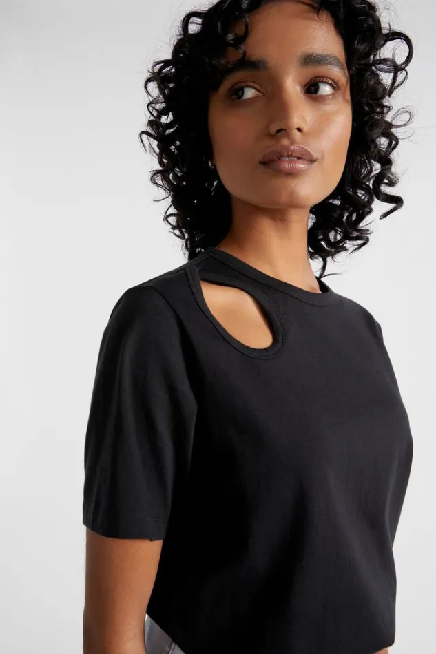 Seed Heritage TShirts and Tops Cut Out Boxy Tee Black 8211 Woman