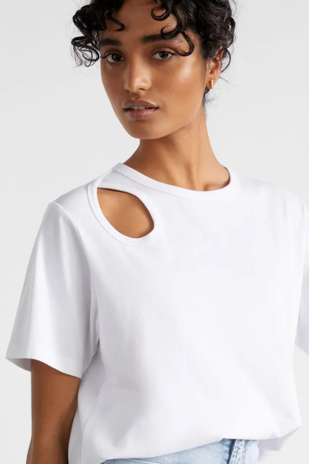 Seed Heritage TShirts and Tops Cut Out Boxy Tee Whisper White 8211 Woman