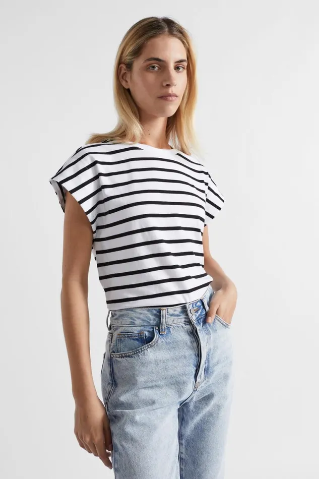 Seed Heritage TShirts and Tops Extended Shoulder Tee Mono Stripe 8211 Woman Seed Heritage TShirts and Tops Extended Shoulder Tee Mono Stripe 8211 Woman