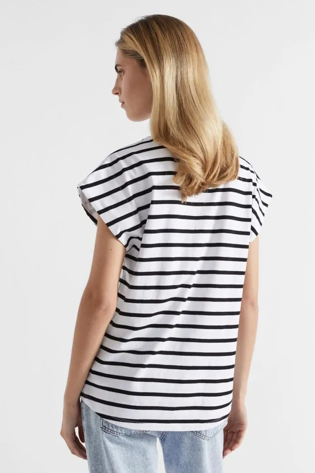 Seed Heritage TShirts and Tops Extended Shoulder Tee Mono Stripe 8211 Woman