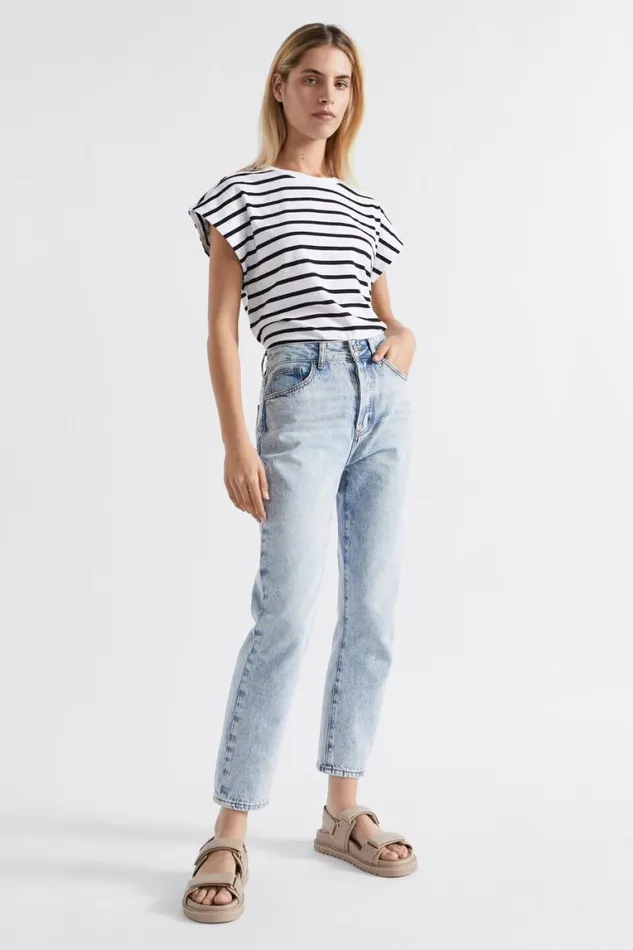 Seed Heritage TShirts and Tops Extended Shoulder Tee Mono Stripe 8211 Woman